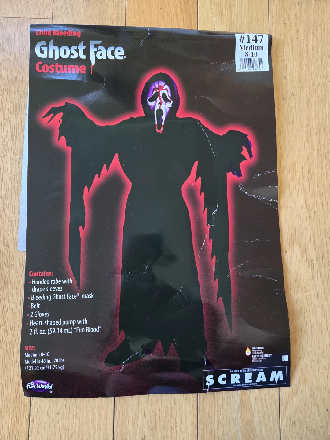 Fun World Child Bleeding Ghost Face Costume