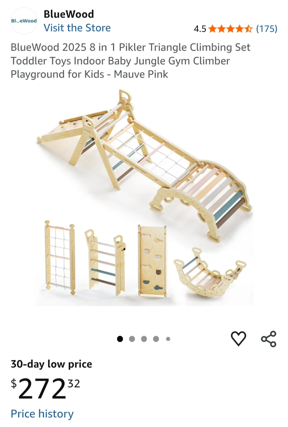 BlueWood 8 in 1 Pikler Triangle Climbing Set - photo 5