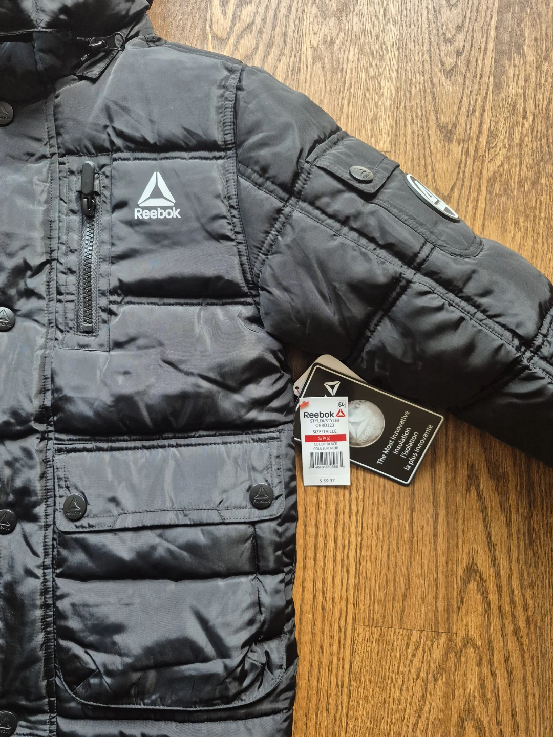 New Reebok Boys' Puffer Jacket - Size S (6)