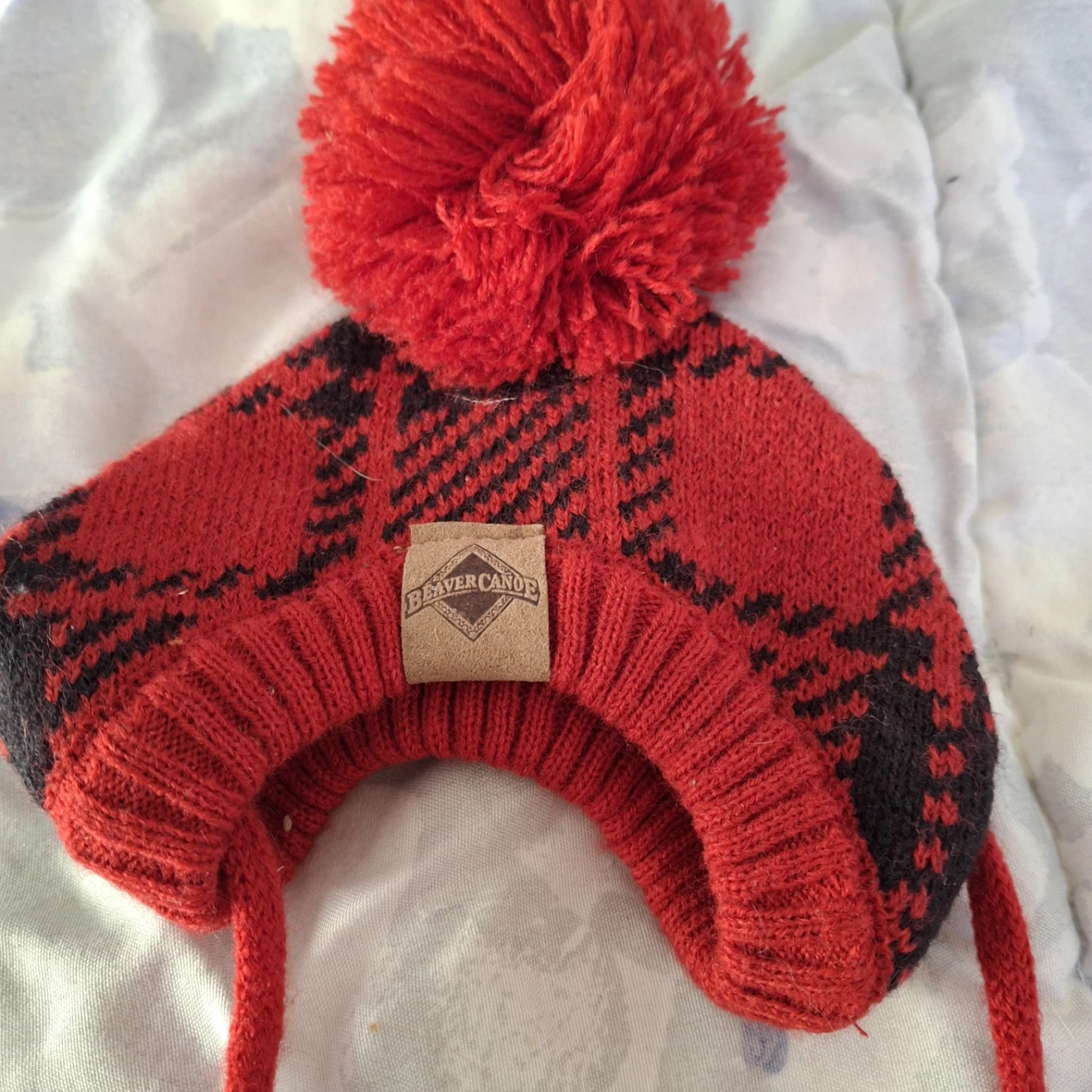 Pet Plaid Pom-Pom Hat size small