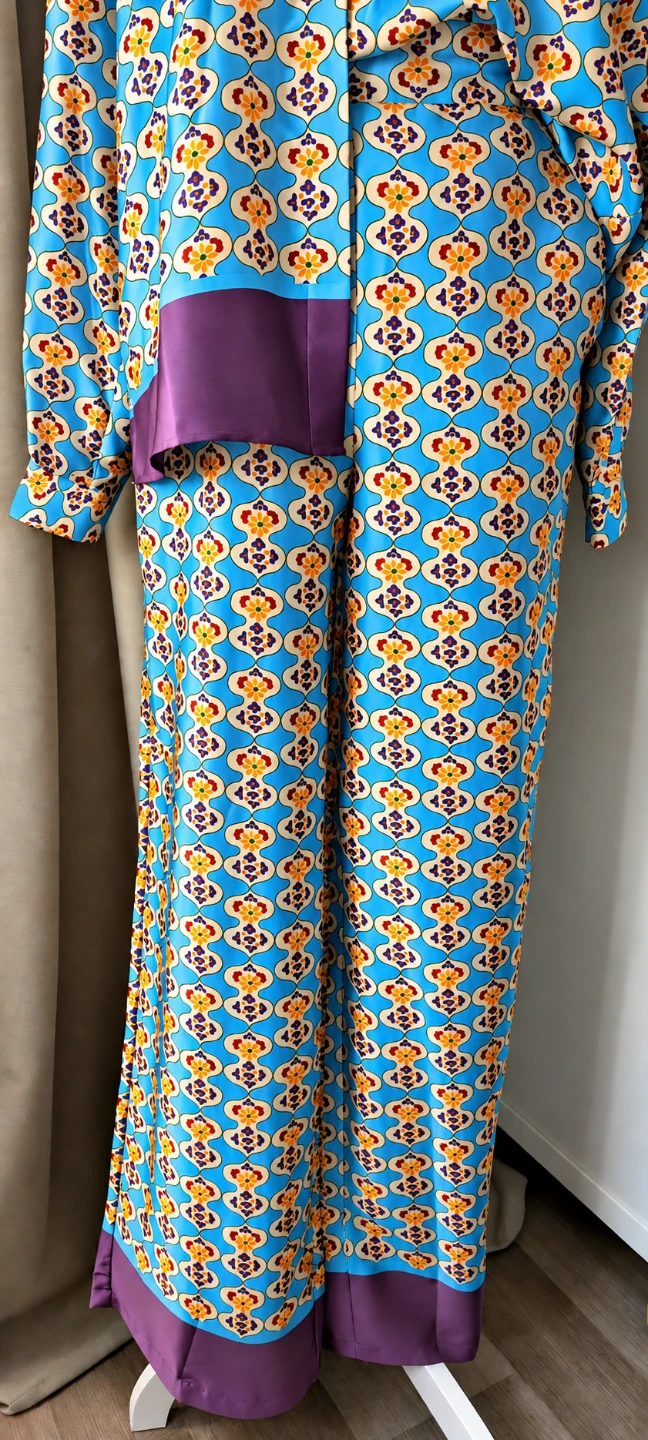 Zara Geometric Print Satin Co-Ord Set – Shirt + Trousers, S - photo 2