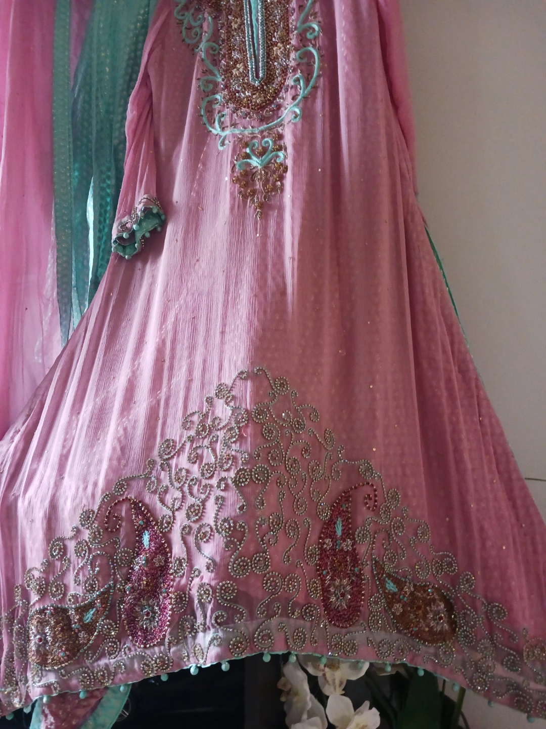 3piece suit heavy embroidery wedding party dress - photo 4