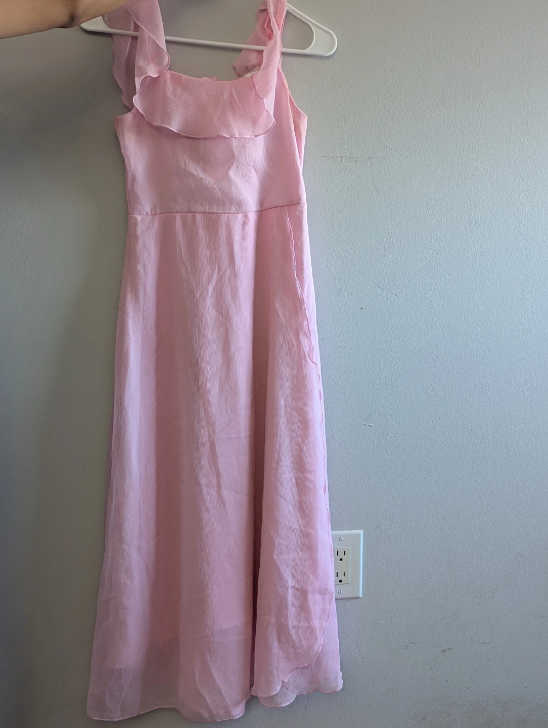 Light Pink Ruffle Maxi Dress