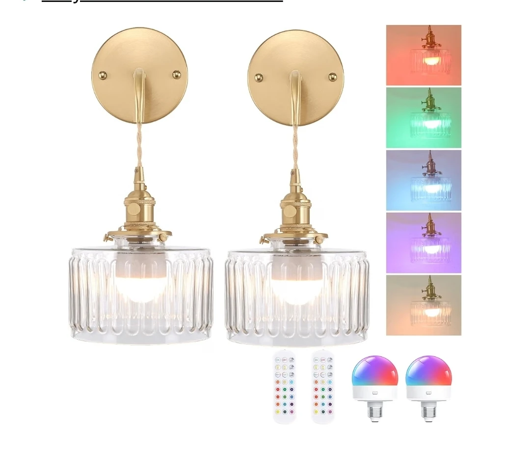 Set of Two Multifunctional Wireless Wall Sconces