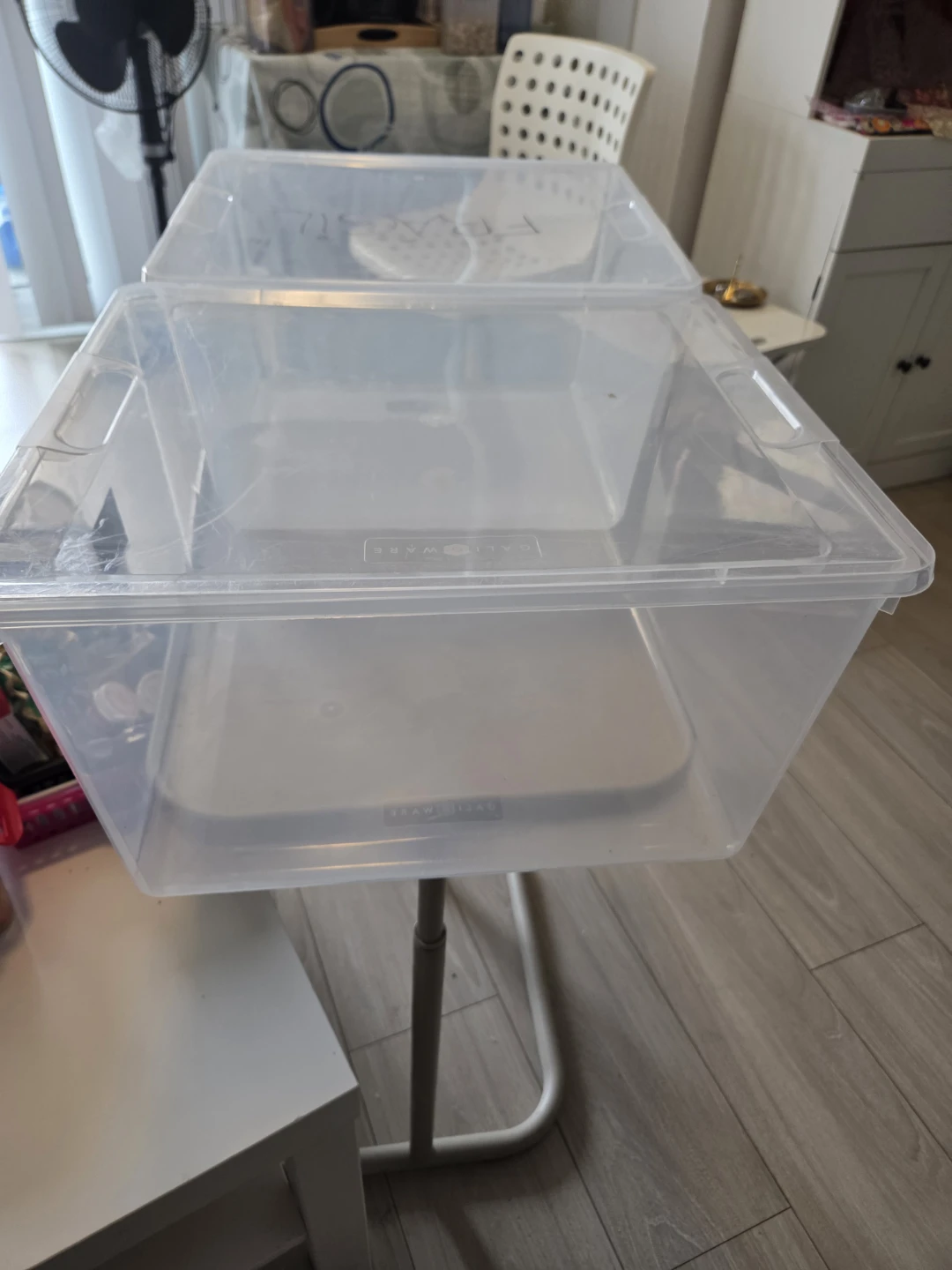 Two Galiware Clear Plastic Storage Bins - photo 3