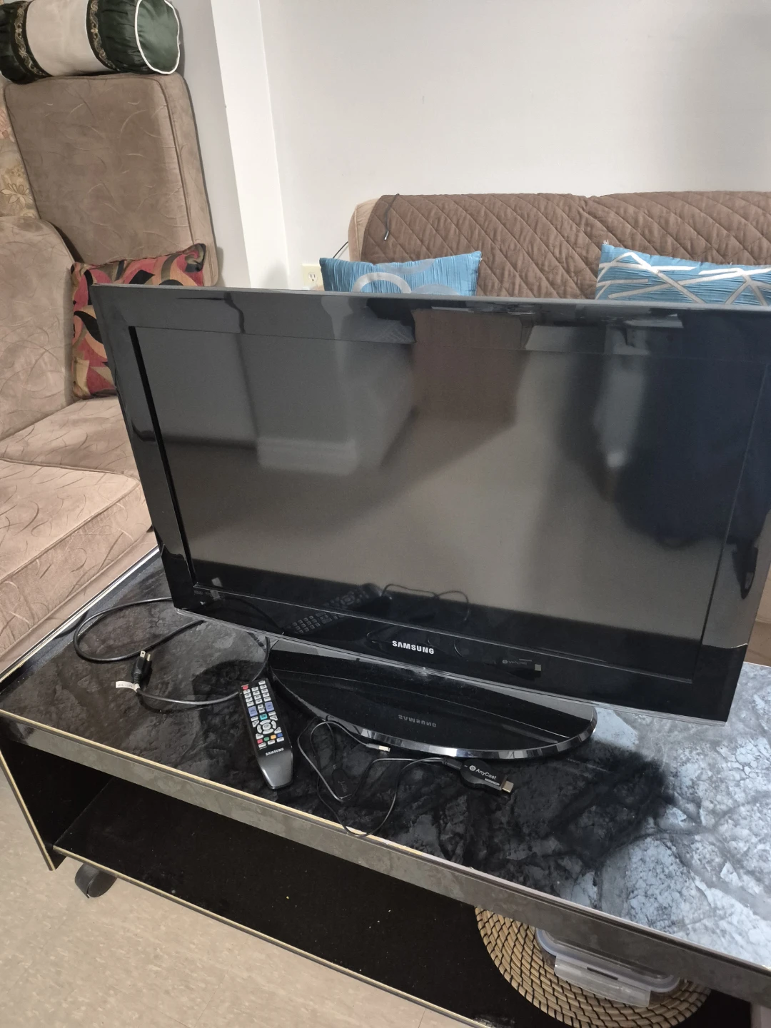 Samsung Television with Remote and AnyCast Dongle