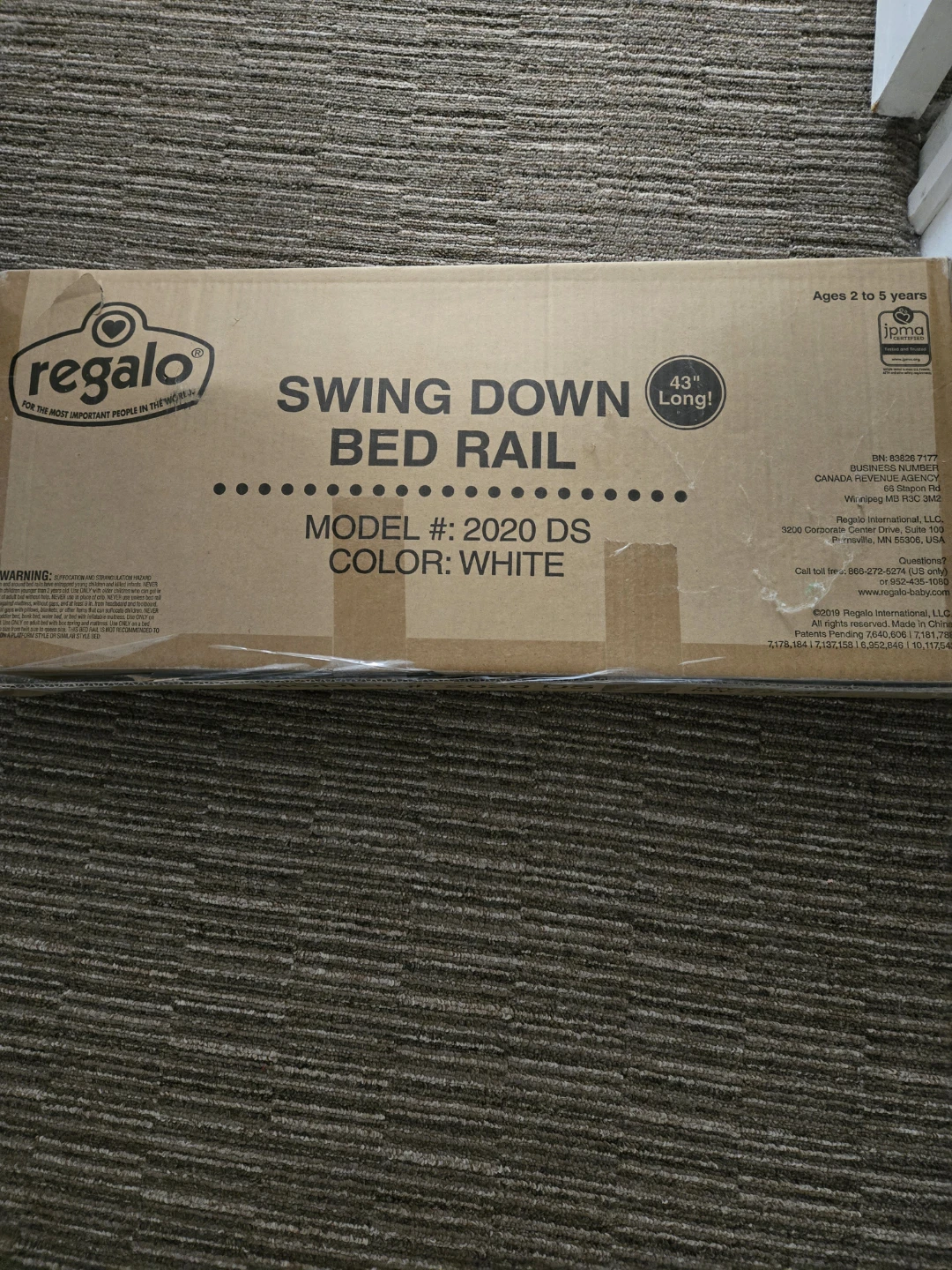 Regalo Swing Down Bed Rail White