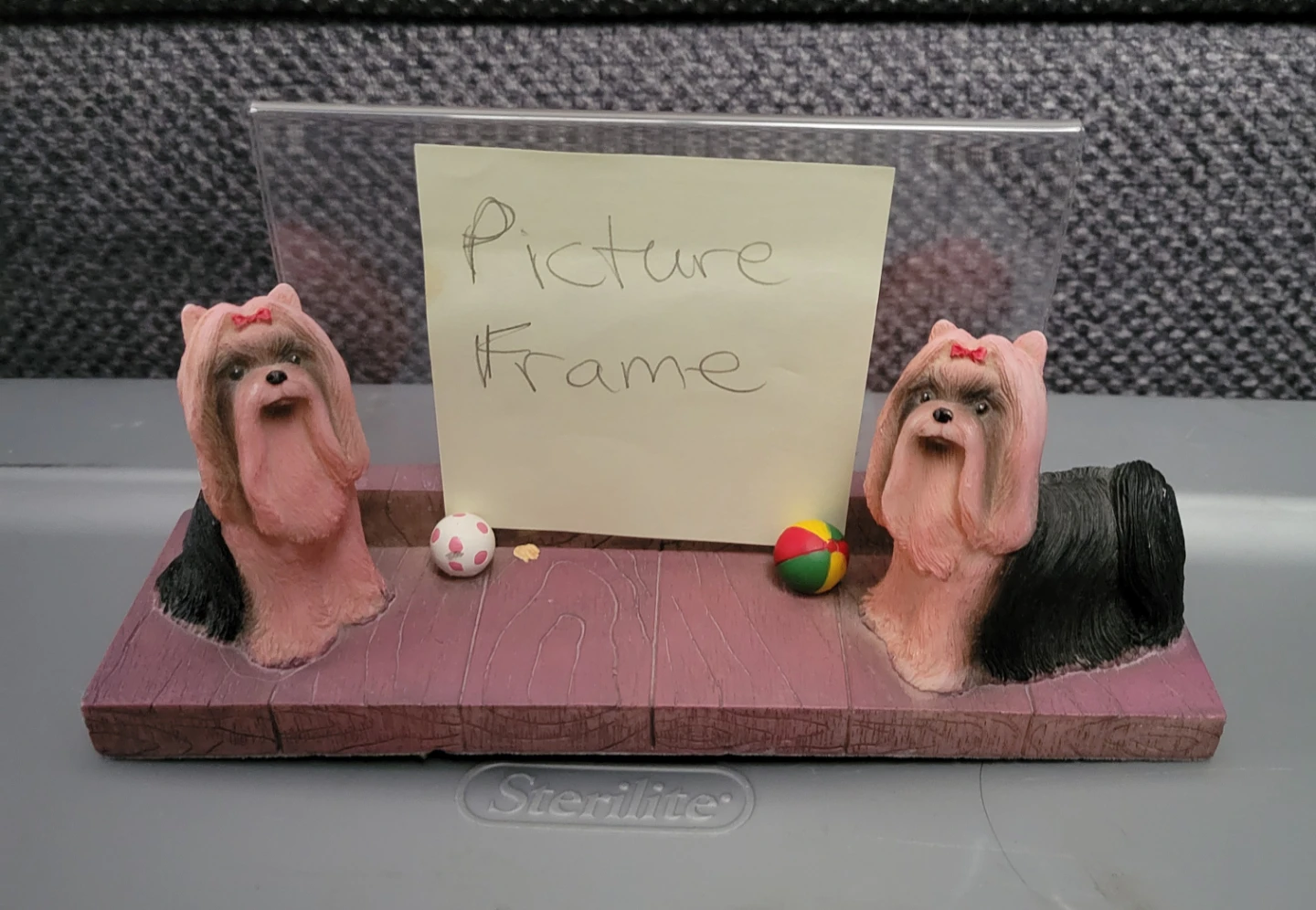 Yorkie Picture Frame amd statues (All for $5) - photo 5