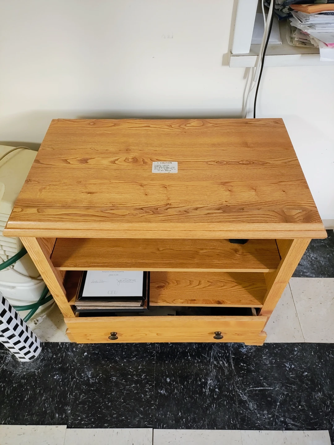 Wooden TV Media Stand with Storage Drawer - photo 2