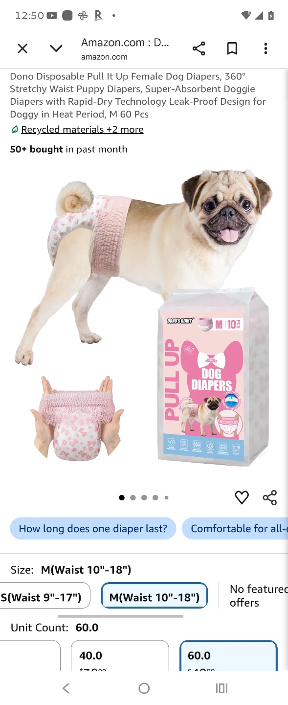 Dono Disposable Female Dog Diapers - Size M - photo 3
