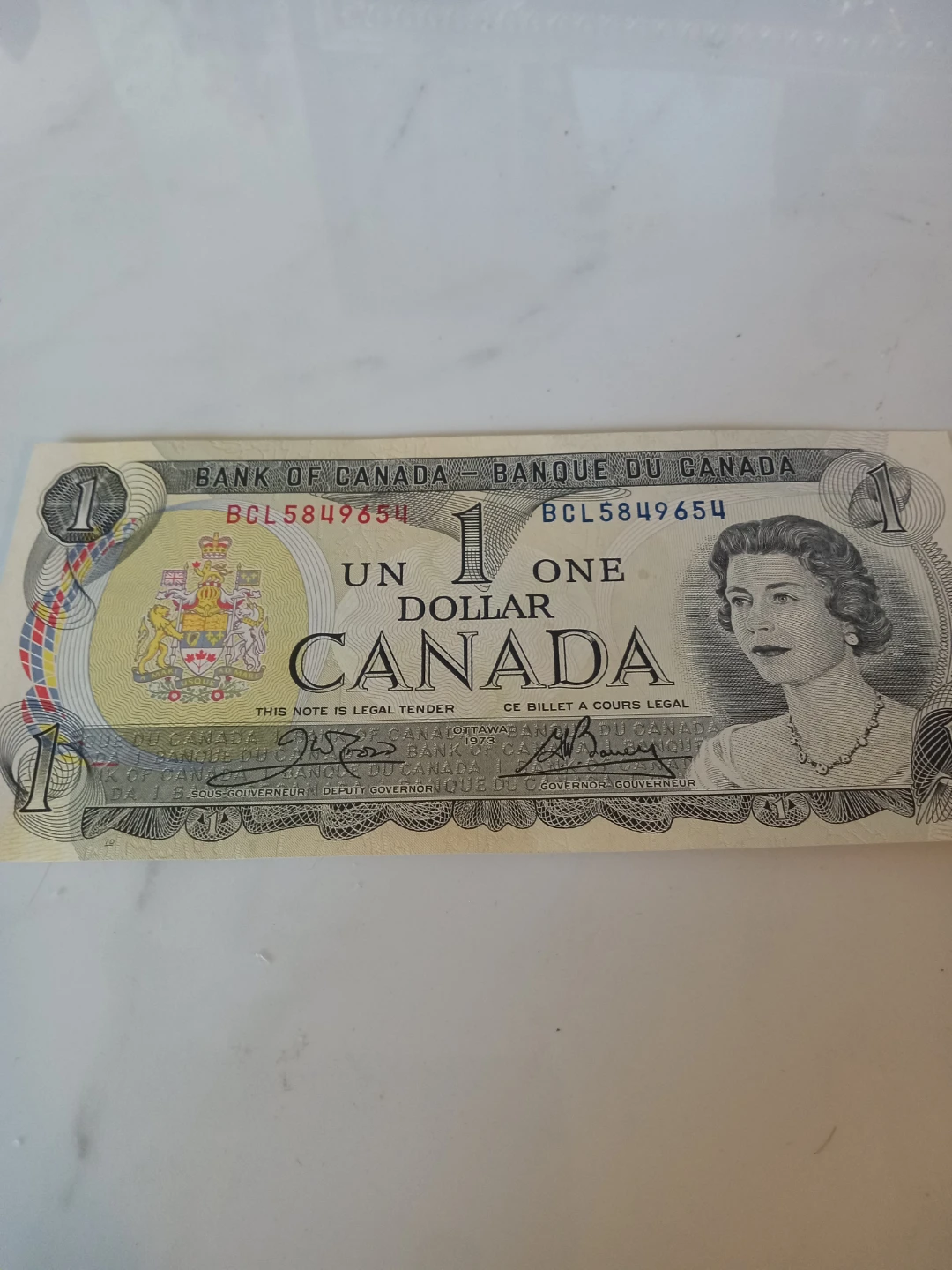 1973 Canadian One Dollar Banknote