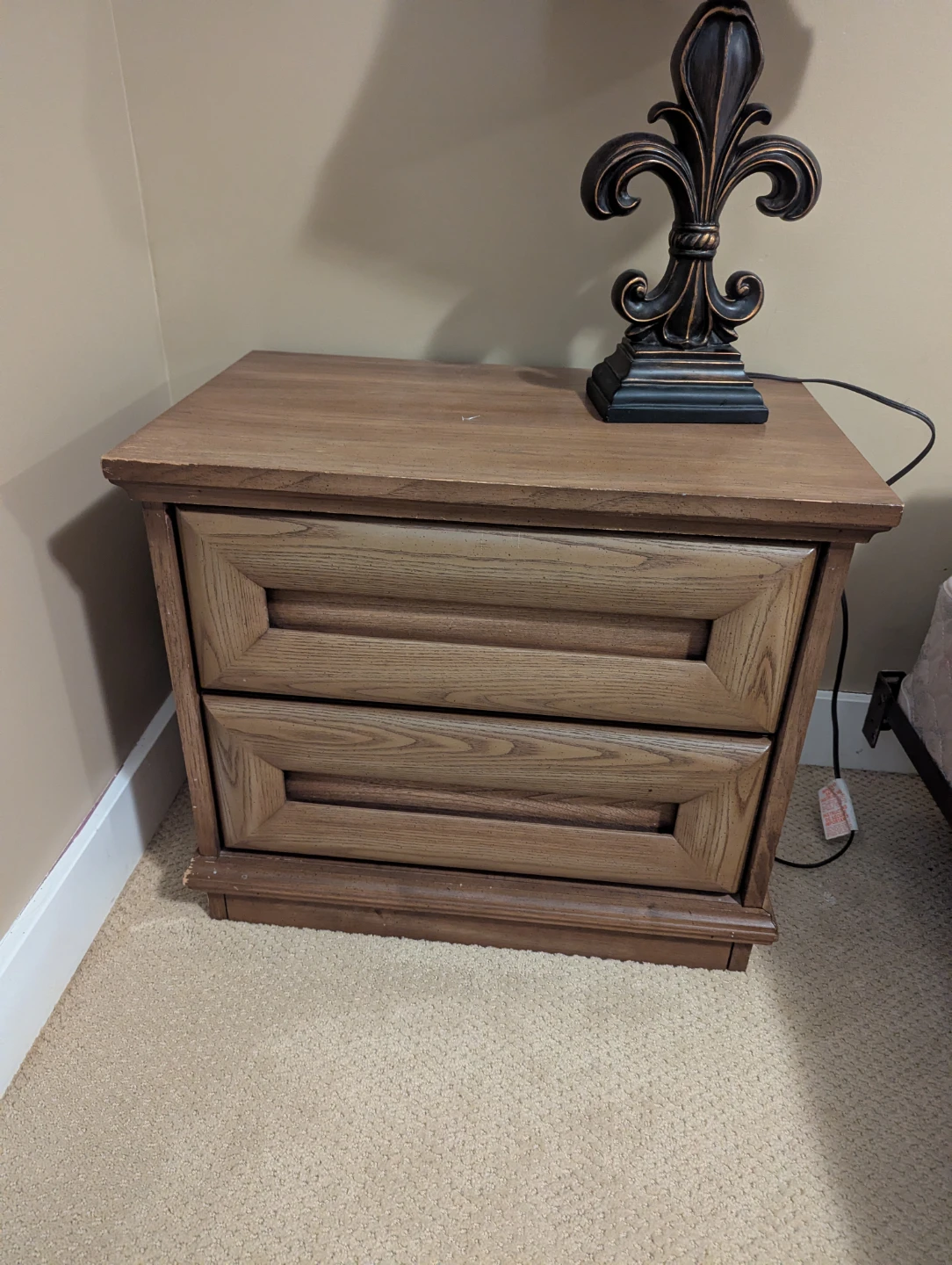 Wooden 2-Drawer Nightstand