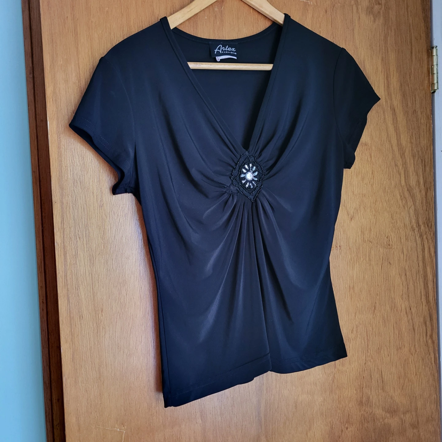 Artex Fashions Black Embellished Top
