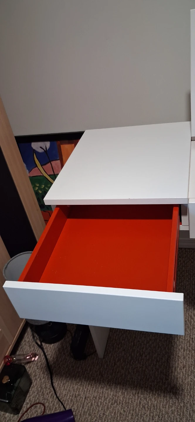 Ikea White Vanity Table with Flip Top Mirror - photo 2