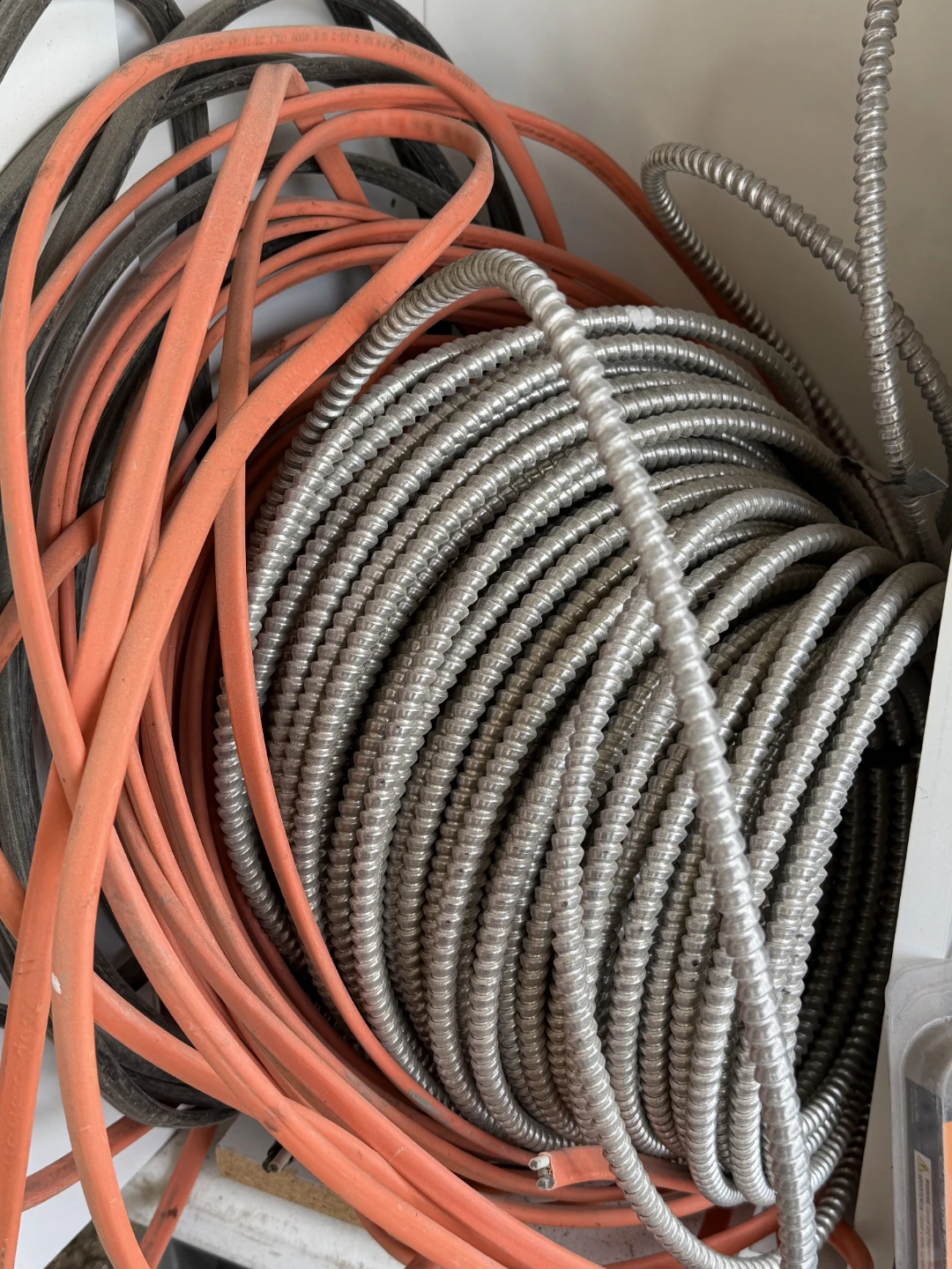 Assorted Electrical Cable and Armored Conduit Bundle