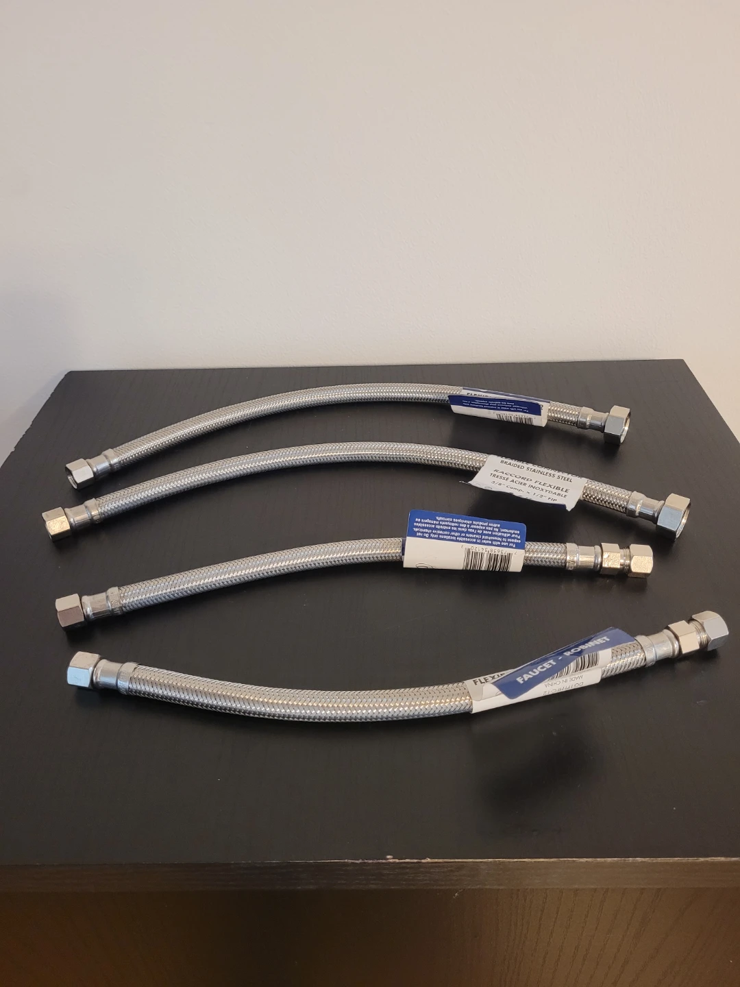 4 Aqua-Dynamic Braided Stainless Steel Flexible Connectors