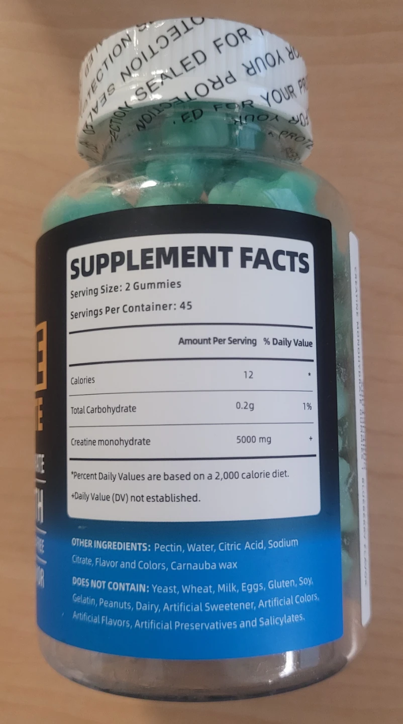 Creatine Monohydrate Gummies 5000mg, 90 Count - NEW/SEALED - photo 3