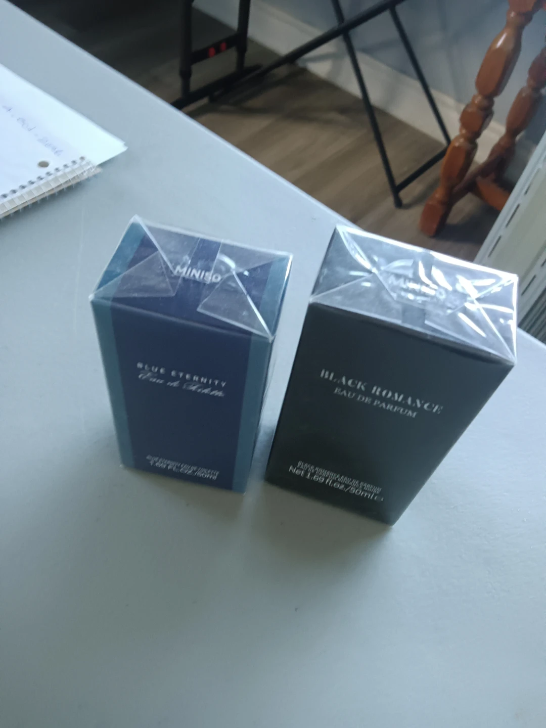 Miniso Blue Eternity and Black Romance Perfumes