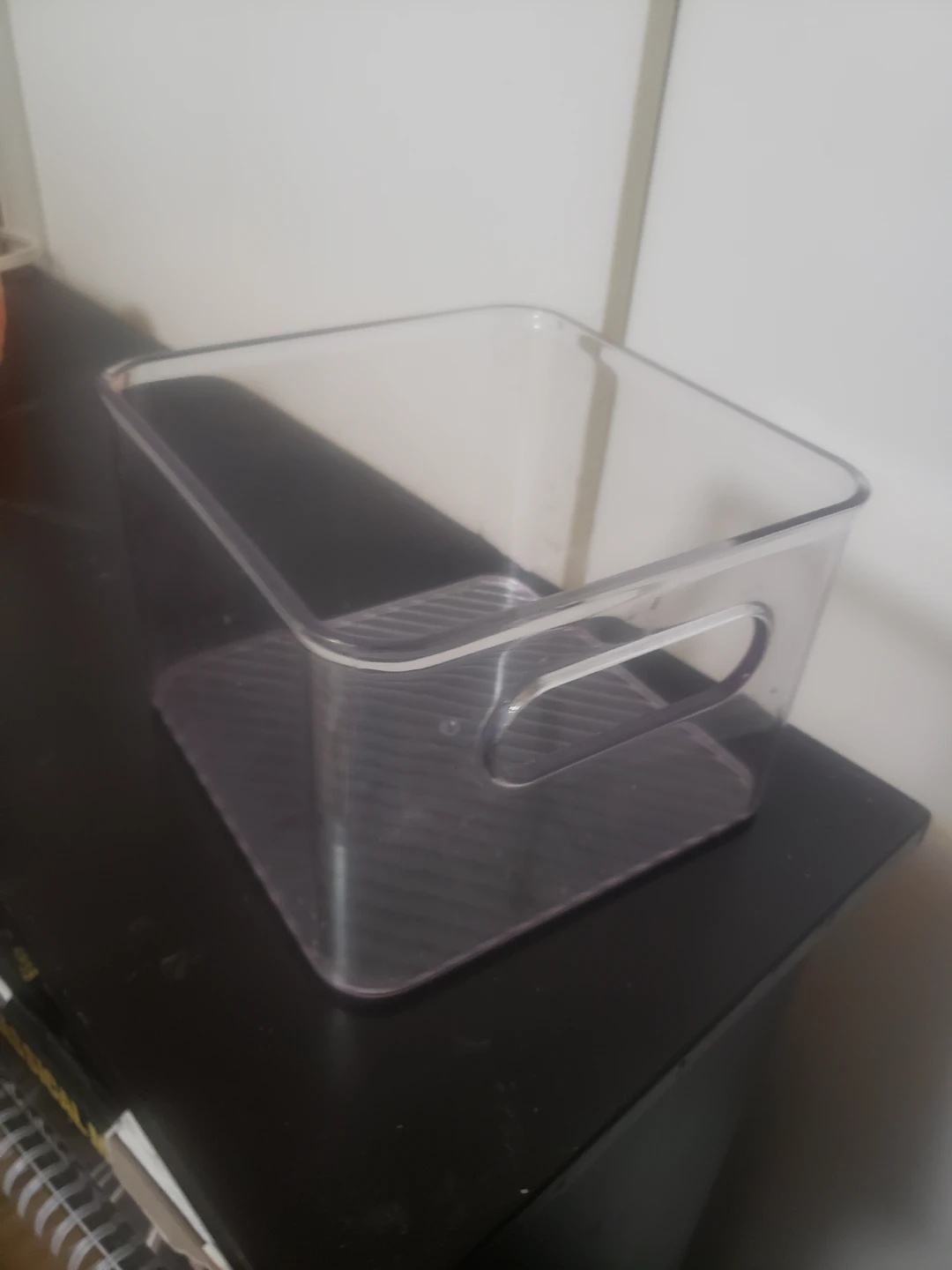 Set of 2 Clear Plastic Storage Bin