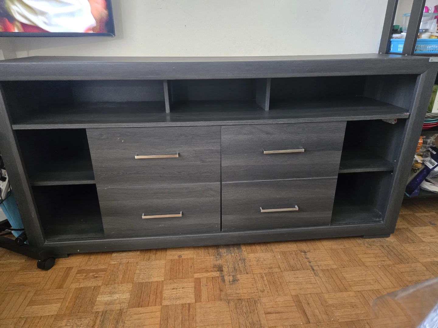 Move out sale - Dark Grey TV Stand Media Console - photo 3