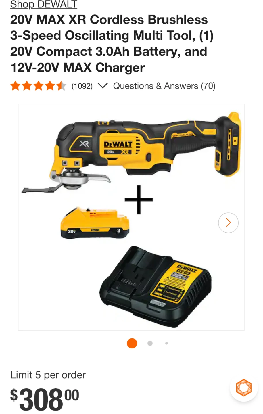 20V Max DeWalt XR 3-Speed Multi-tool Combo Kit - photo 2