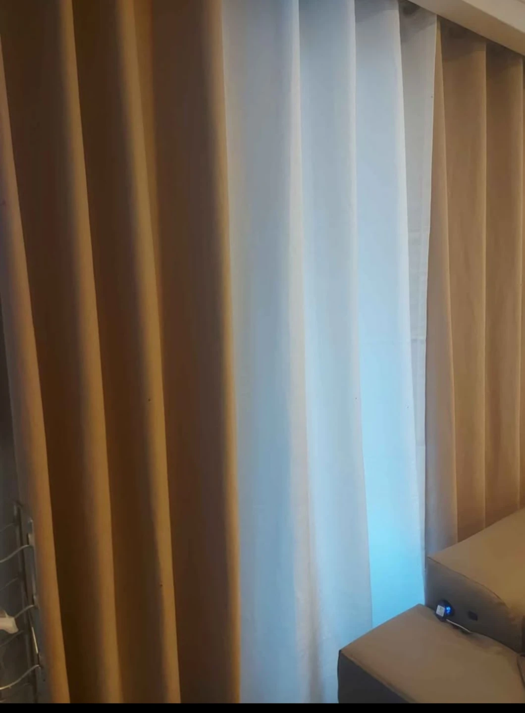 Set of Beige and White Curtains - photo 3
