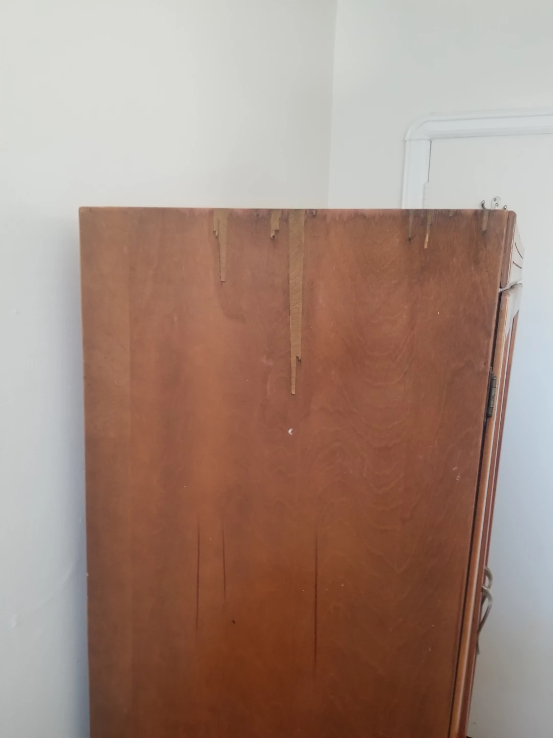 Vintage Wooden Wardrobe with Mirrored Doors - photo 3