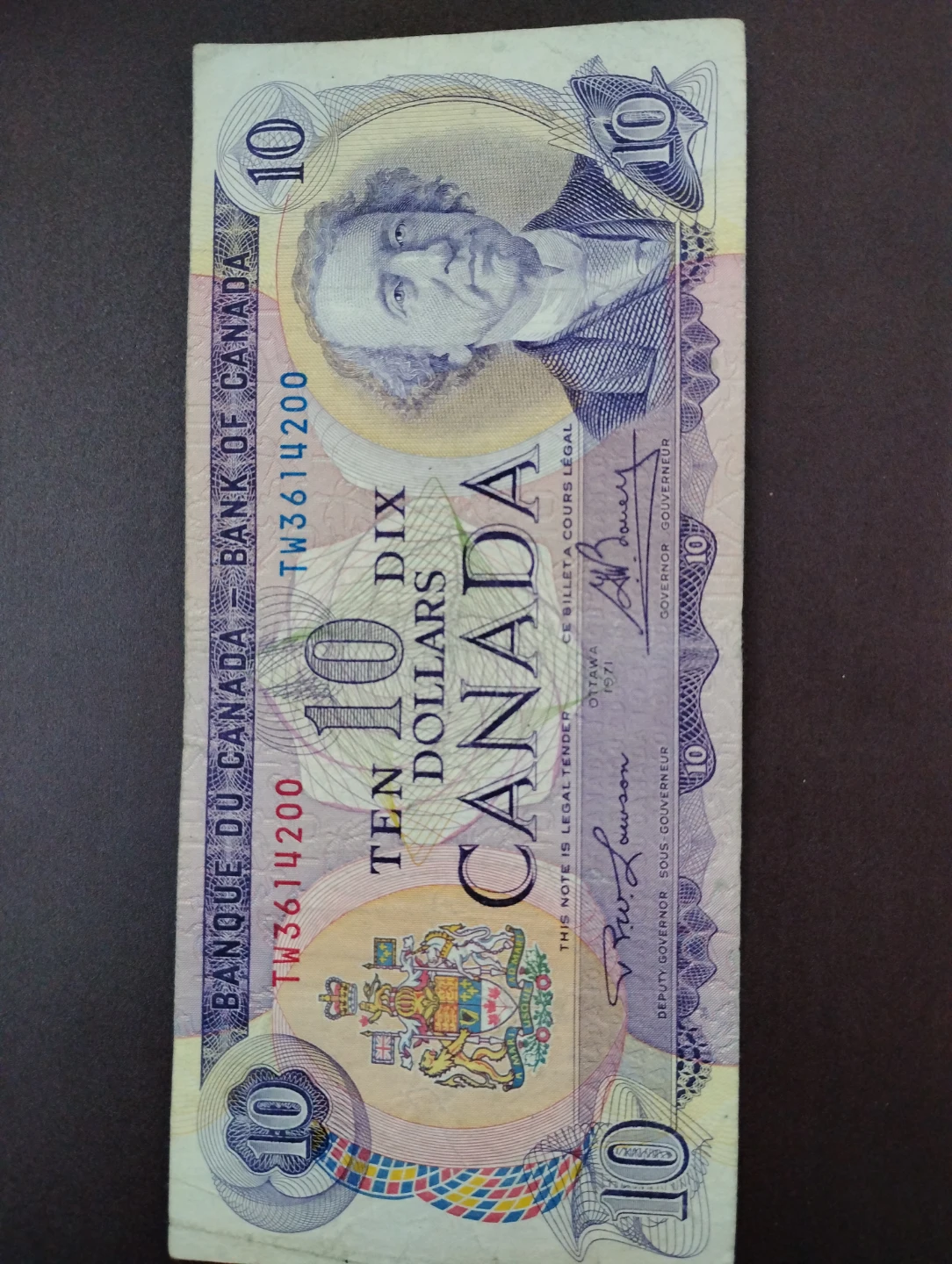 Vintage 1971 Bank of Canada $10 Note - photo 2