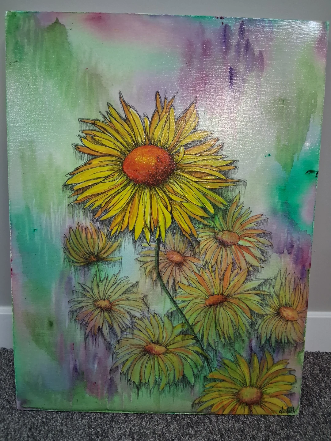Sunflower Watercolor Painting