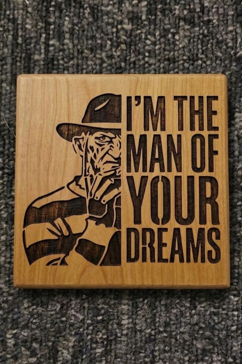 Handmade Coasters | Set of 4 Pyrograpy: Mixed/Single Character - photo 2