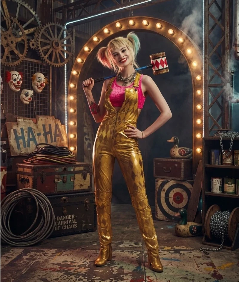Harley Quinn Gold Jumpsuit Costume