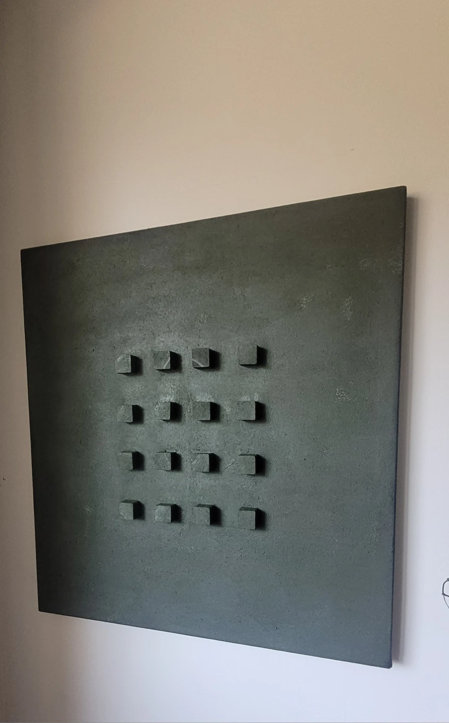Minimalist Dark Green Textured Wall Art