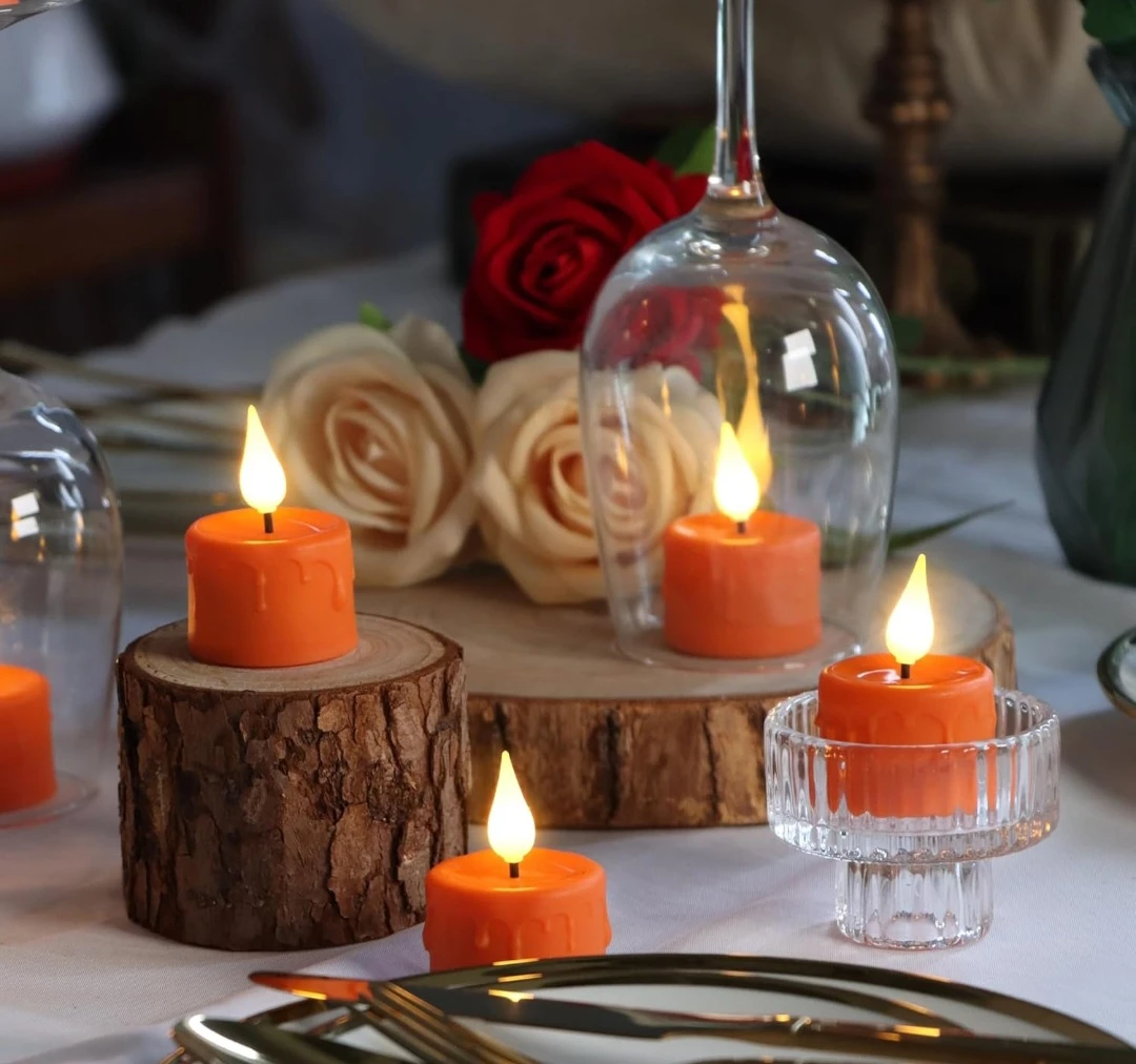 Set of Orange LED Flameless Candles - photo 3