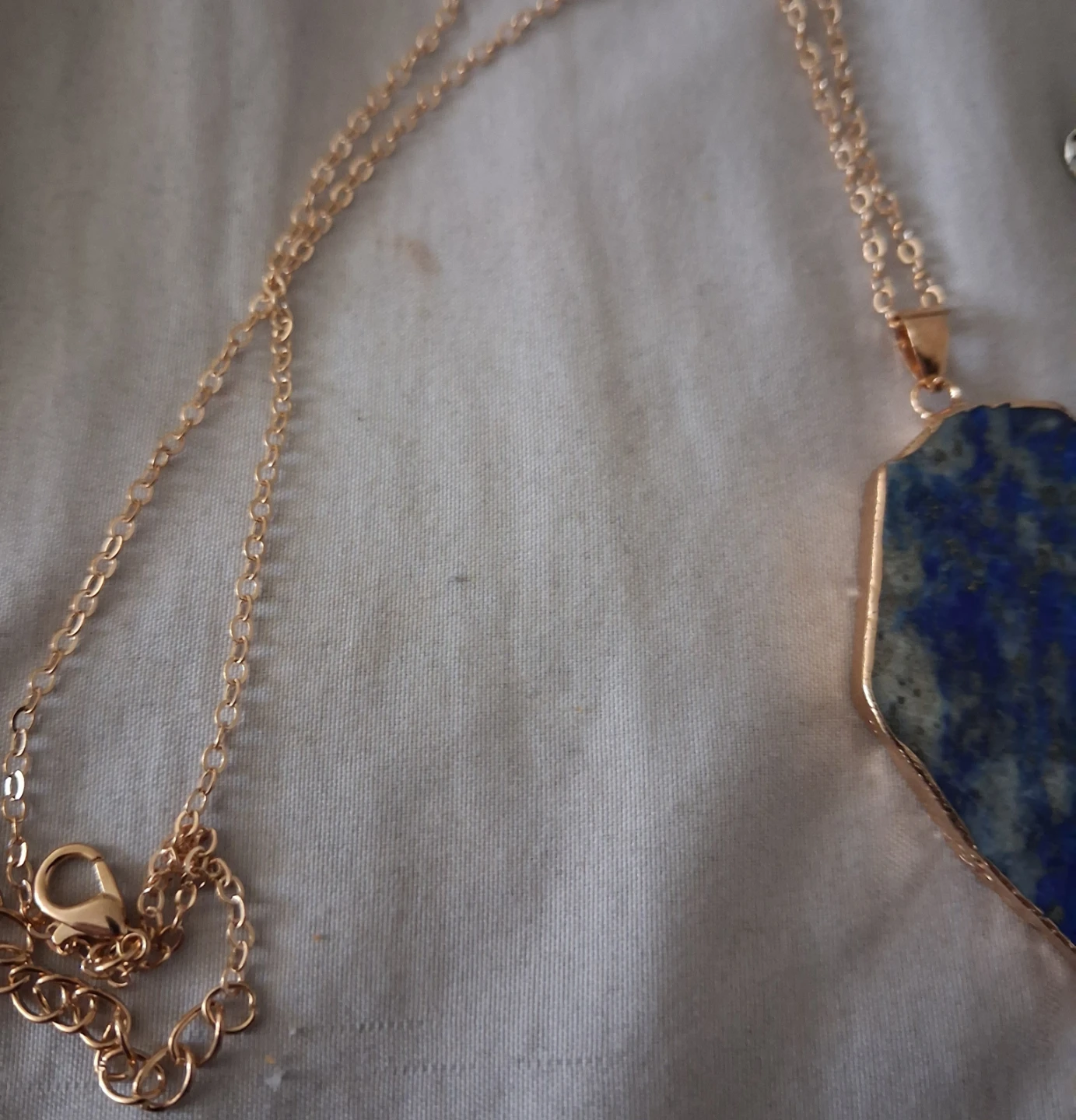 Blue Stone Pendant Necklace and Earrings Set - photo 3