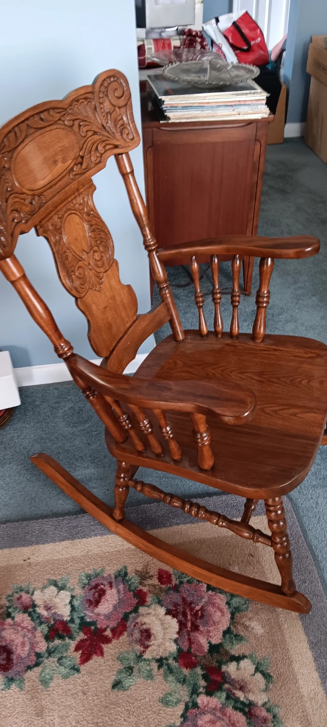 Vintage Solid Wood Rocking Chair - photo 2