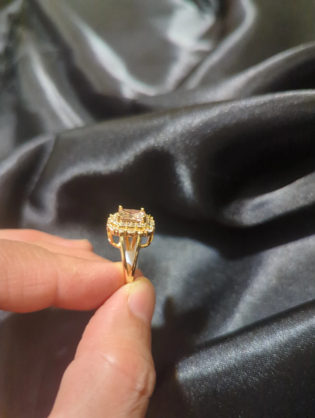 Gold-tone crystal engagement ring - photo 2