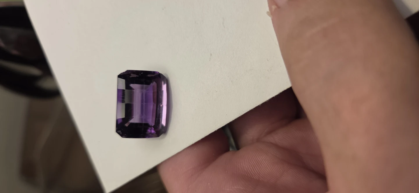 Emerald-cut  natural amethyst /emerald-cut Smoky Topaz - photo 5