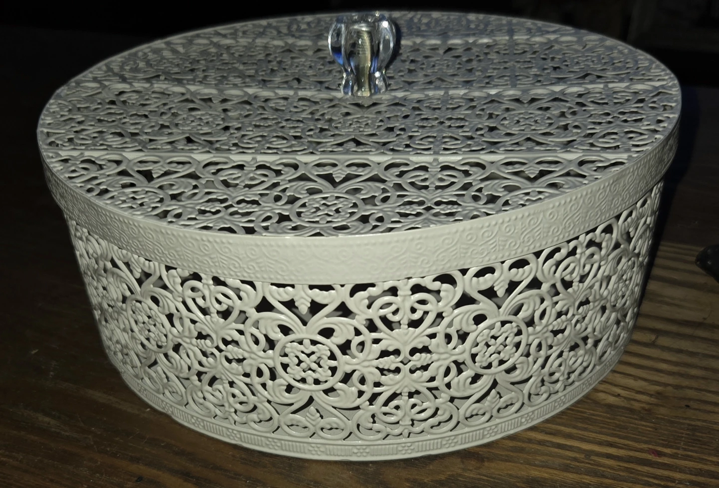 White Metal Decorative Storage Container