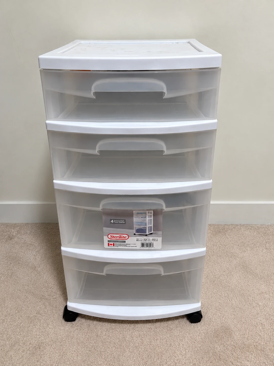 Sterilite 4-Drawer Cart + 6-Shelf Closet Organizer