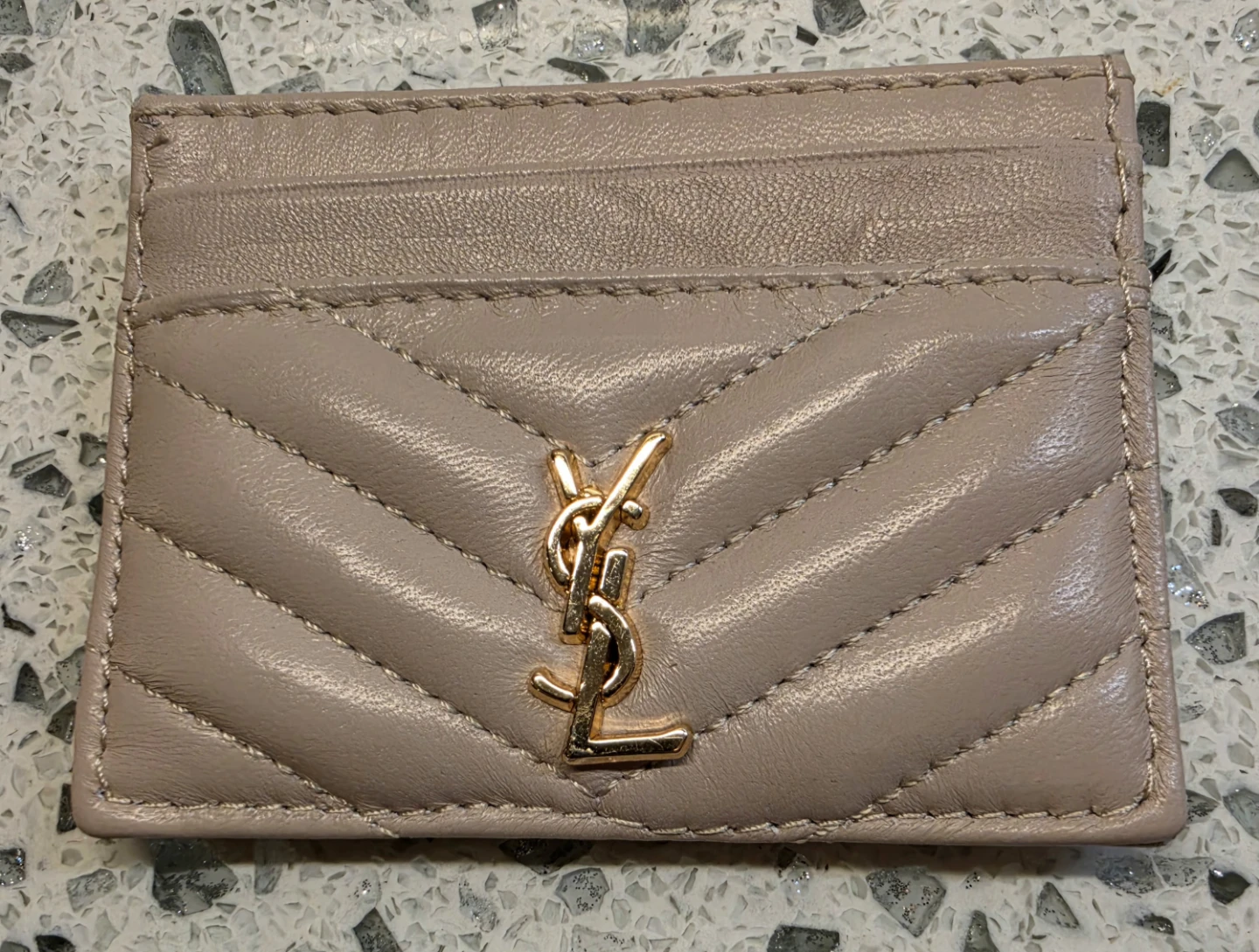 Saint Laurent YSL Quilted Leather Card Case