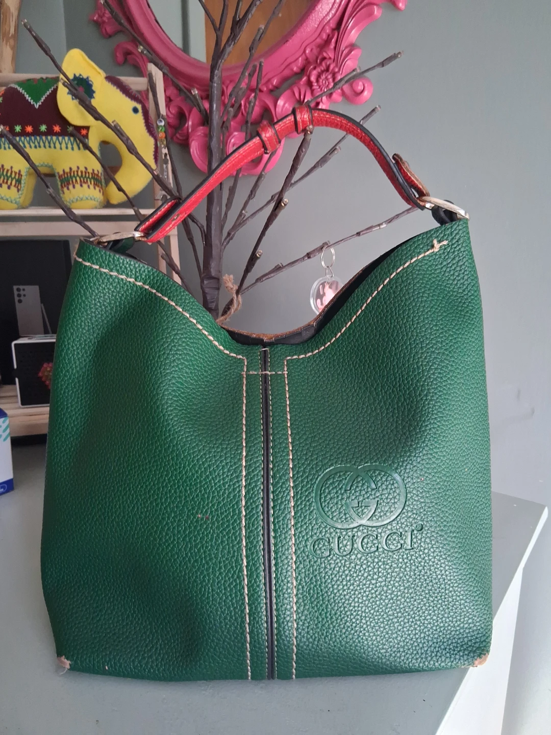 G ispired Green Pleather Shoulder Bag