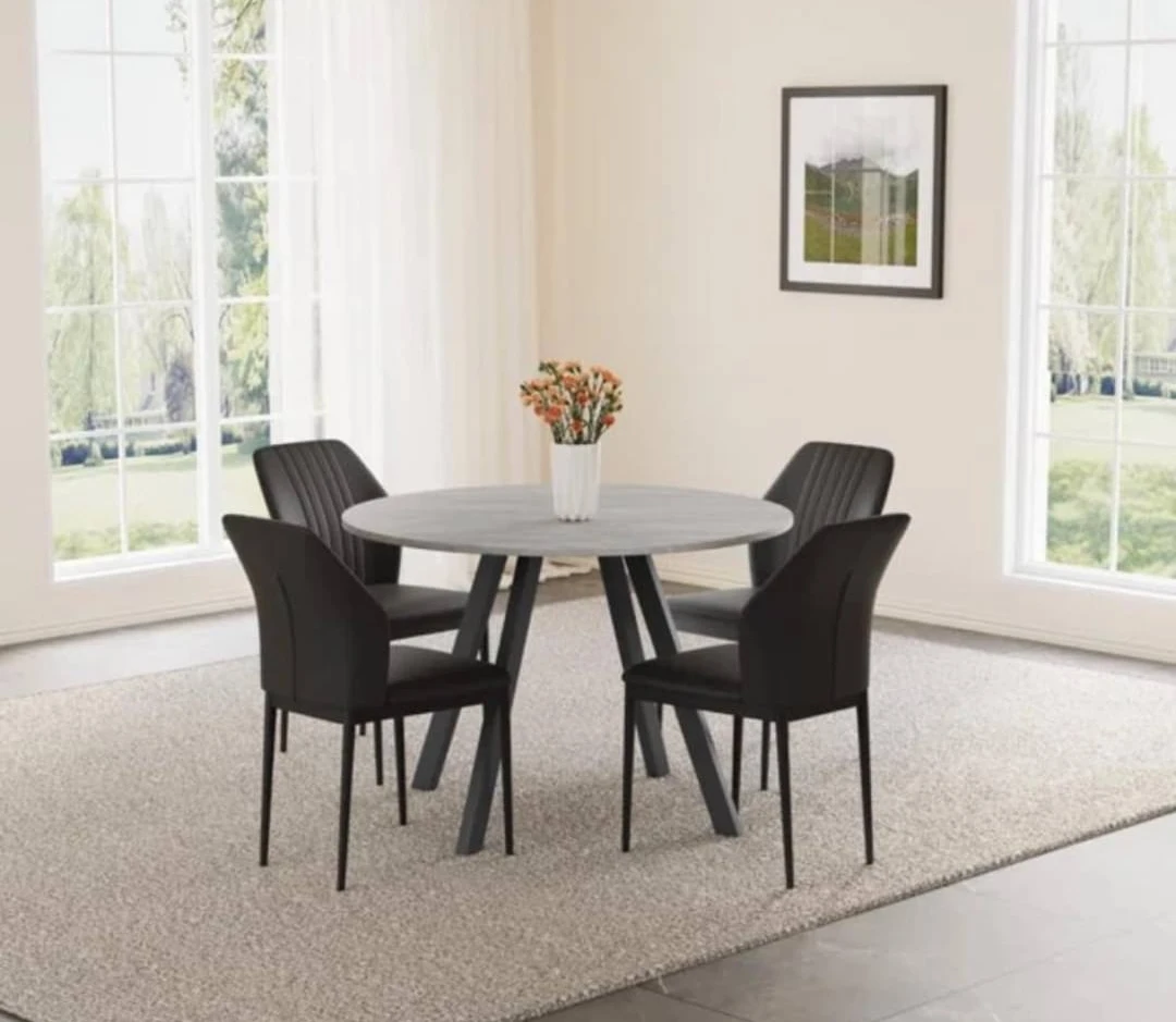 Modern 5-Piece Dining Set with Faux Leather Chairs - photo 3