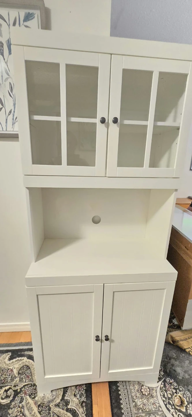 White Hutch Display Cabinet