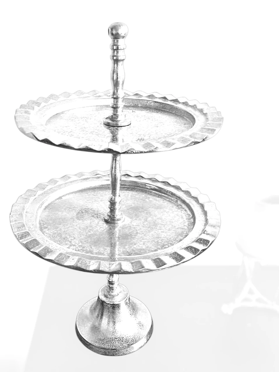 Two-Tier Silver Serving Stand - photo 2