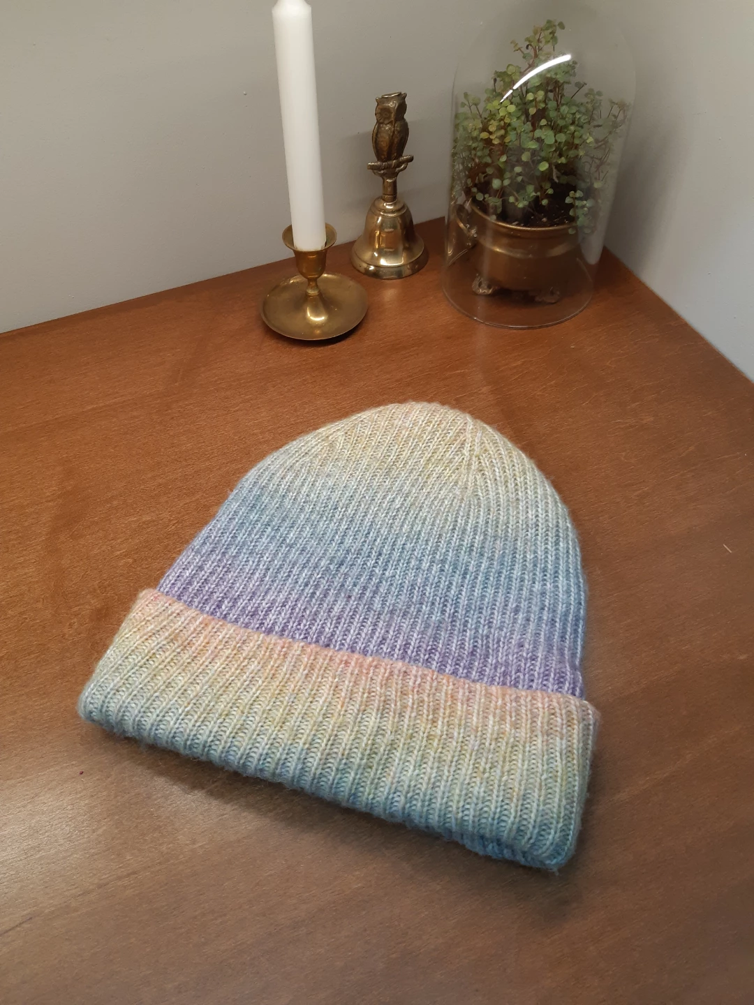 lyla + luxe women's rainbow ombre knit cuff beanie