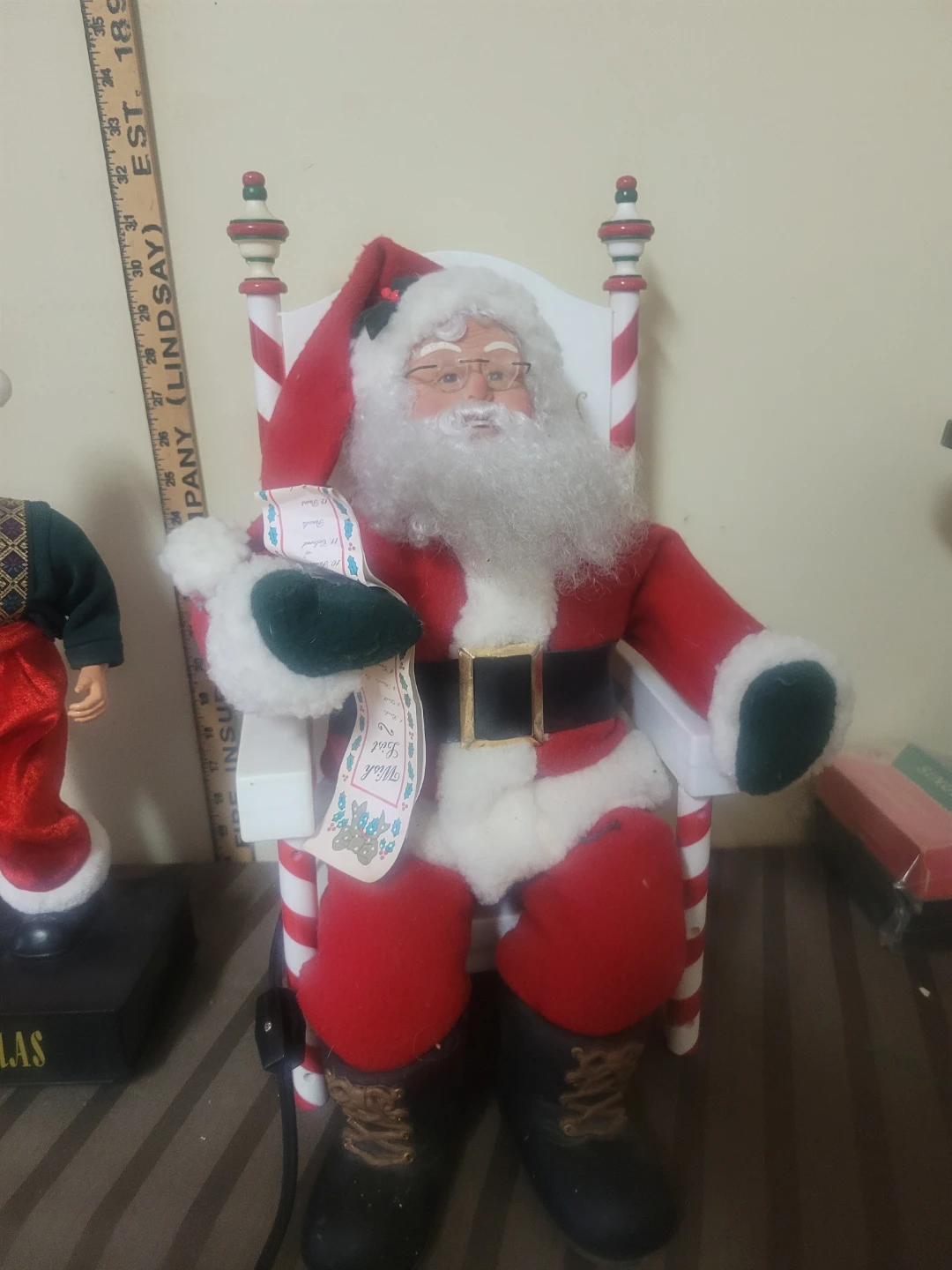 Three Vintage Animated Santa Christmas Figurines - photo 2