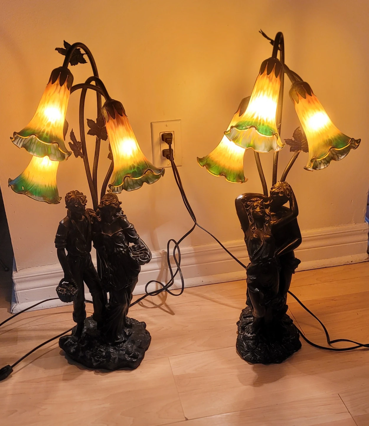 Set of Two Vintage Style Figural Lamps