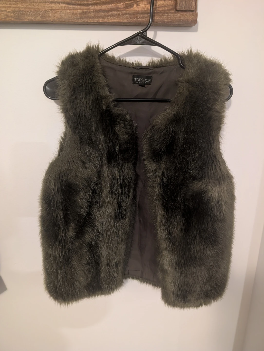 Topshop Faux Fur Vest - Dark Brown - photo 2