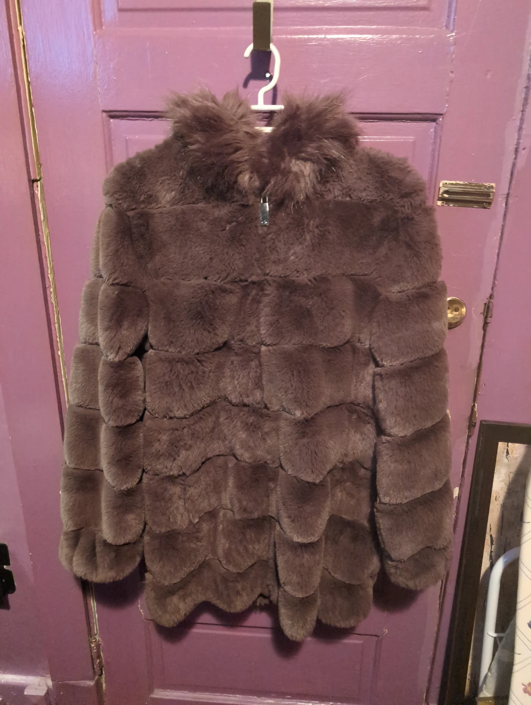 Calvin Klein Faux Fur Hooded Coat