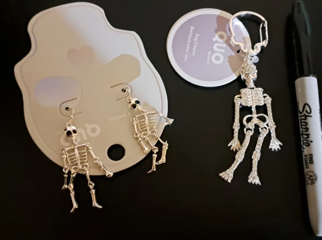 Quo Beauty Skeleton Earrings and Bag Charm - photo 3